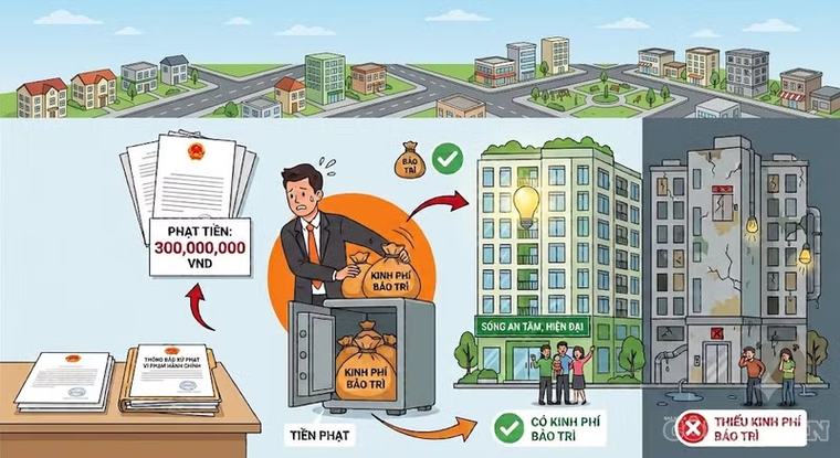 Phạt tới 300 triệu đồng chủ đầu tư om kinh phí bảo trì, 'xẻ thịt' diện tích chung