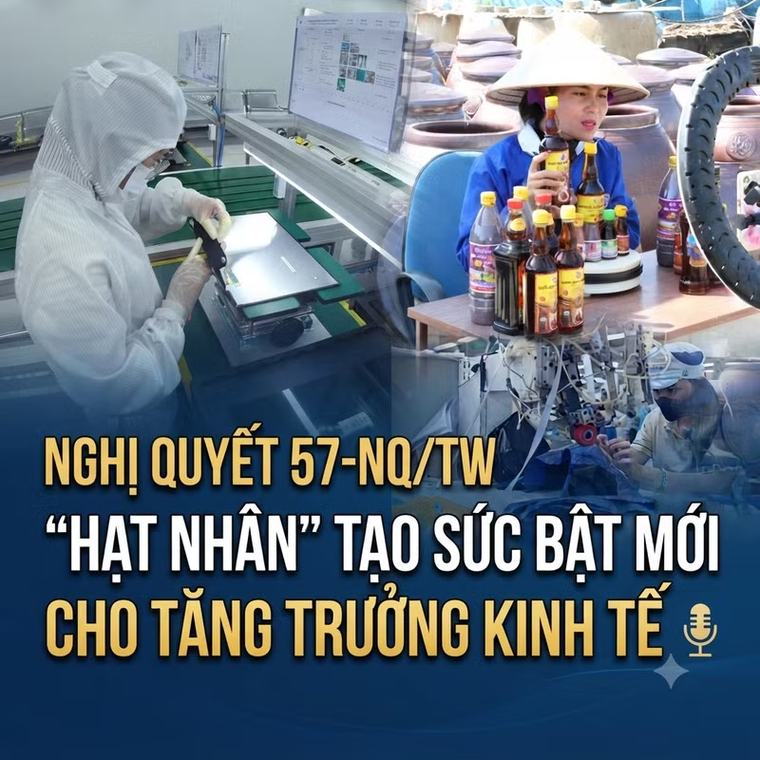 Nghị quyết 57-NQ/TW: "Hạt nhân" tạo sức bật mới cho tăng trưởng kinh tế