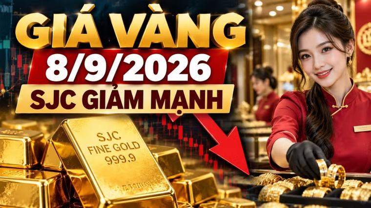 Giá vàng hôm nay 8/9: SJC giảm mạnh, vàng thế giới lùi về 4.413 USD