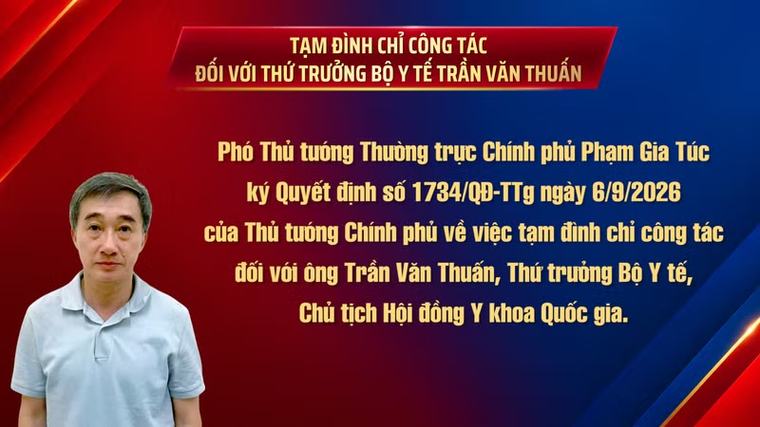 [Video] Tạm đình chỉ công tác đối với Thứ trưởng Bộ Y tế Trần Văn Thuấn
