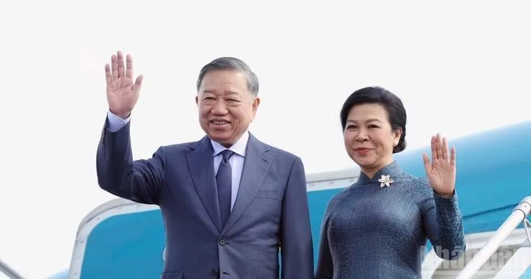 Tổng Bí thư, Chủ tịch nước Tô Lâm cùng Phu nhân lên đường thăm cấp Nhà nước tới Nga