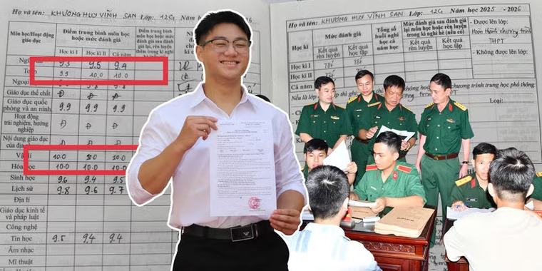 Thủ khoa Học viện Quân y học bạ nhiều môn 10 phẩy làm thủ tục nhập học