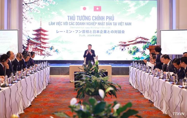 [Ảnh] Thủ tướng làm việc với các doanh nghiệp Nhật Bản tại Việt Nam
