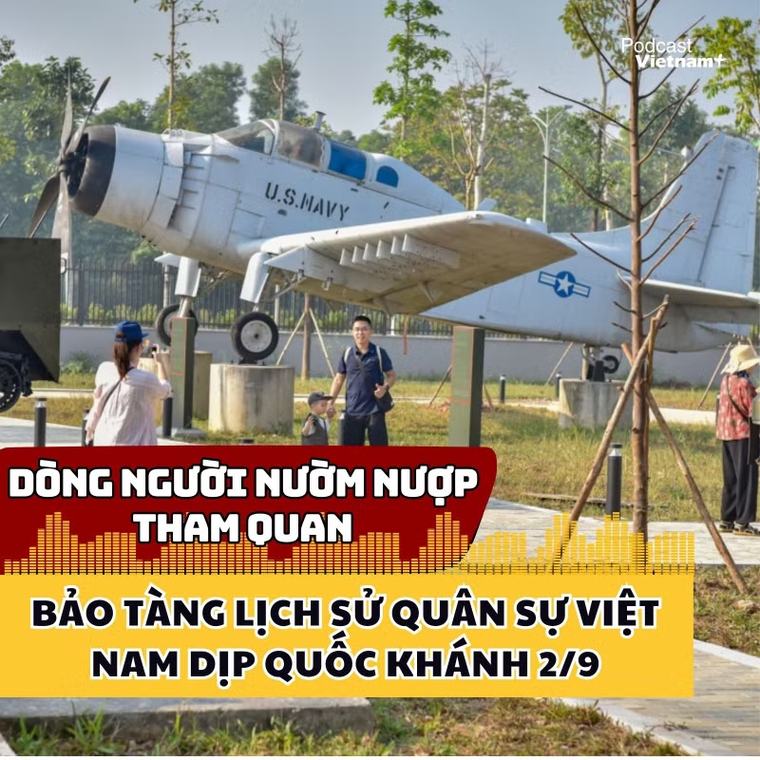 Dòng người nườm nượp tham quan Bảo tàng Lịch sử Quân sự Việt Nam dịp Quốc khánh