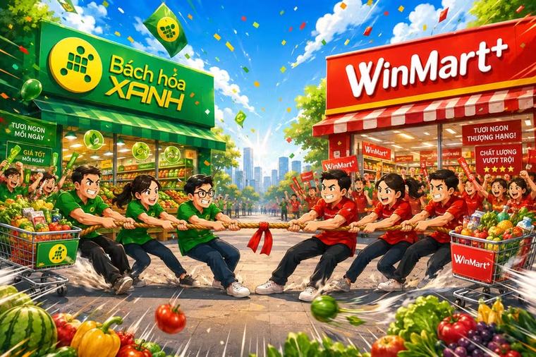 Miếng bánh chục tỷ USD quá hấp dẫn khiến WinCommerce và Bách Hóa Xanh giằng co quyết liệt