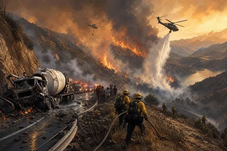 Ô tô gây cháy rừng lớn tại California, lệnh sơ tán khẩn cấp được ban hành