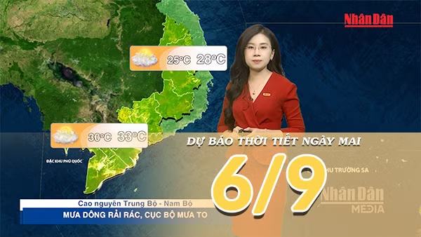 [Video] Dự báo thời tiết đêm nay và ngày mai 6/9/2026: Mưa dông mở rộng trên cả nước, cục bộ có nơi mưa to