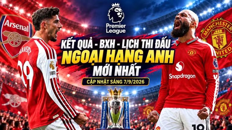 Bảng xếp hạng Ngoại hạng Anh mới nhất: Man City và Arsenal cùng 9 điểm