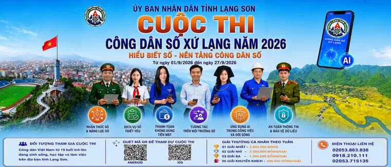 Cuộc thi “Công dân số Xứ Lạng năm 2026” thu hút hàng nghìn lượt dự thi ngay tuần đầu