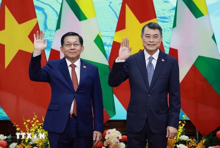 Thủ tướng Lê Minh Hưng hội kiến Tổng thống Myanmar