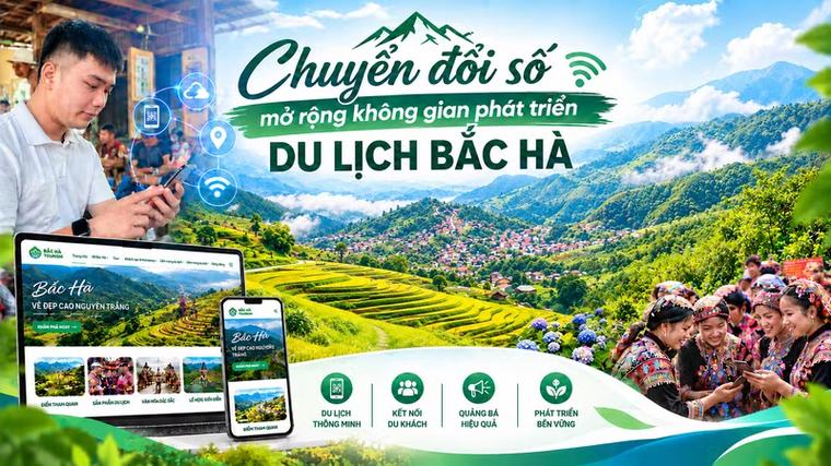 Chuyển đổi số mở rộng không gian phát triển du lịch Bắc Hà