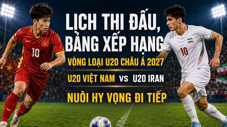 Lịch thi đấu, bảng xếp hạng vòng loại U20 châu Á 2027 mới nhất: U20 Việt Nam quyết đấu U20 Iran để nuôi hy vọng đi tiếp