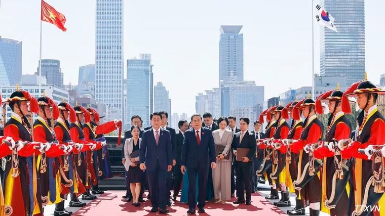 [Ảnh] Chủ tịch Quốc hội Hàn Quốc Cho Jeong Sik chủ trì Lễ đón và hội đàm với Chủ tịch Quốc hội Trần Thanh Mẫn